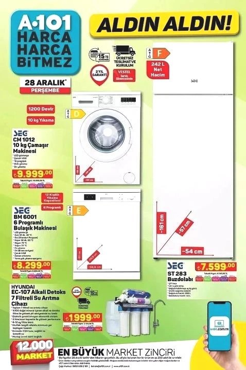 A101 28 Aralık 2025 aktüel ürünler: airfryer, tv, beyaz eşya ve haftanın yıldızları kampanyaları