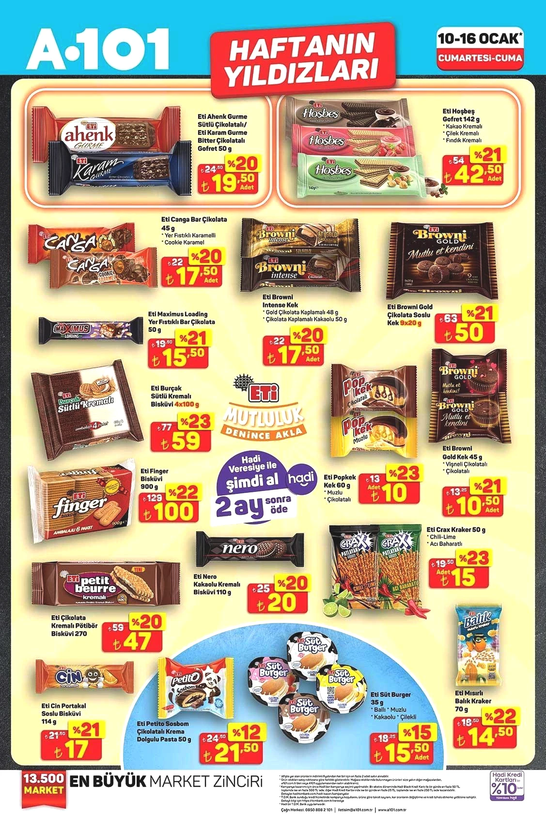 10-16 OCAK A101 HAFTANIN YILDIZLARI AKTÜEL KATALOĞU
