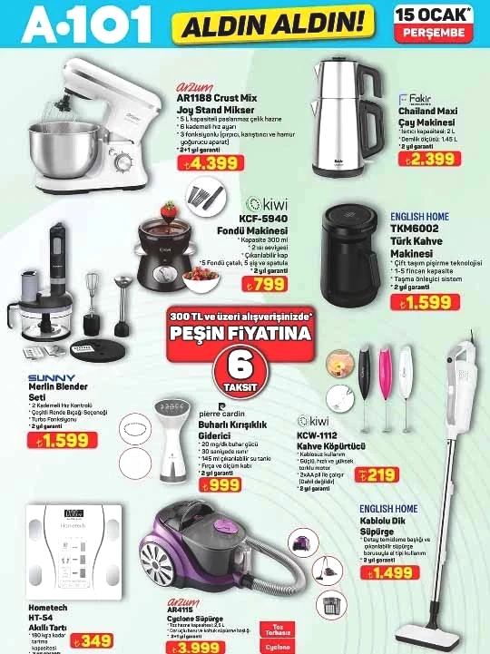 A 101' e buharlı kırışıklık giderici geliyor: A 101 15 Ocak Aldın Aldın ürünleri bugün raflarda!