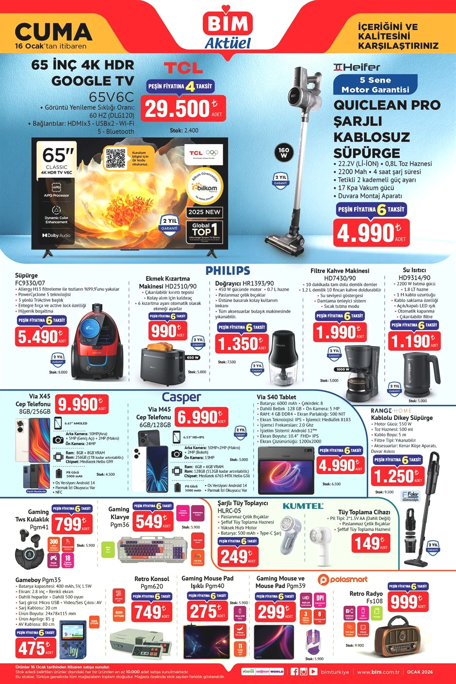 BİM AKTÜEL 16 OCAK 2026 KATALOĞU