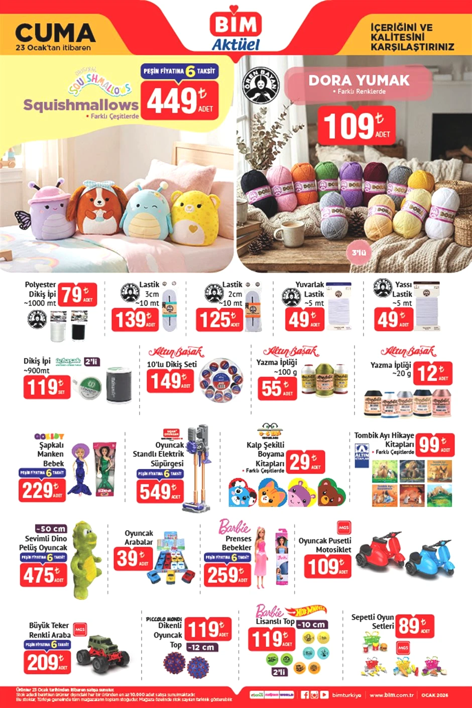 SÖMESTR TATİLİ BİM 20-23 OCAK 2026 KATALOĞU (İNDİRİMLİ ÜRÜNLER BROŞÜRÜ VE AFİŞİ) || Bimde gelecek hafta ürünleri neler BİM broşürü tatil hediyesi Squishmallows getiriyor