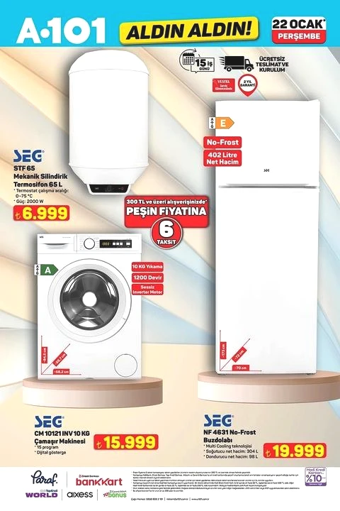 A101 22 Ocak 2026 aktüel kataloğu yayınlandı! televizyondan motosiklete dev fırsatlar