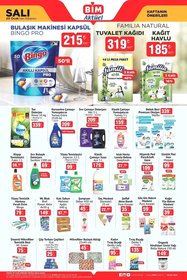 BİM Salı ve Cuma Gününe Özel Aktüel Kataloğunu Yayımlandı! İşte 20-23 OCAK BİM Aktüel Kataloğu... resim: 0