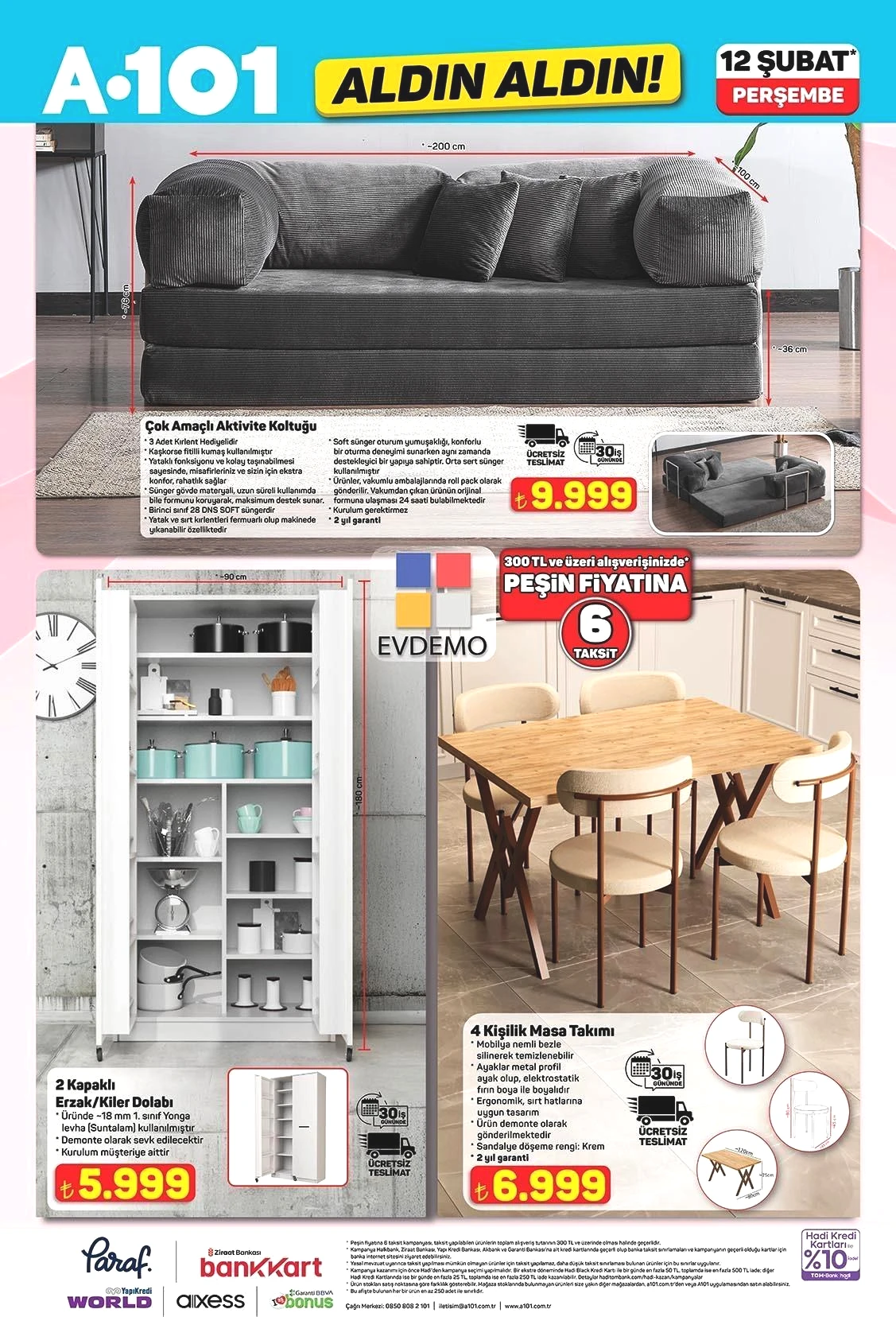 12 ŞUBAT PERŞEMBE A101 ALDIN ALDIN AKTÜEL KATALOĞU