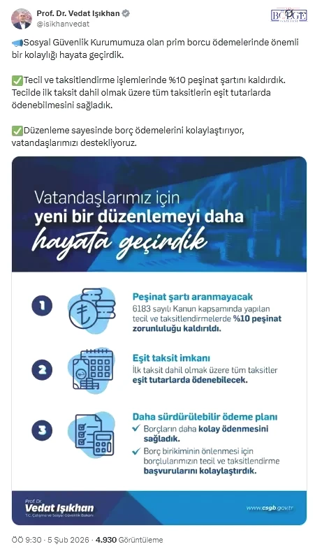 Sgk Prim Borcu Odemesinde Pesinat Sarti Kaldirildi 19538854 4633 M