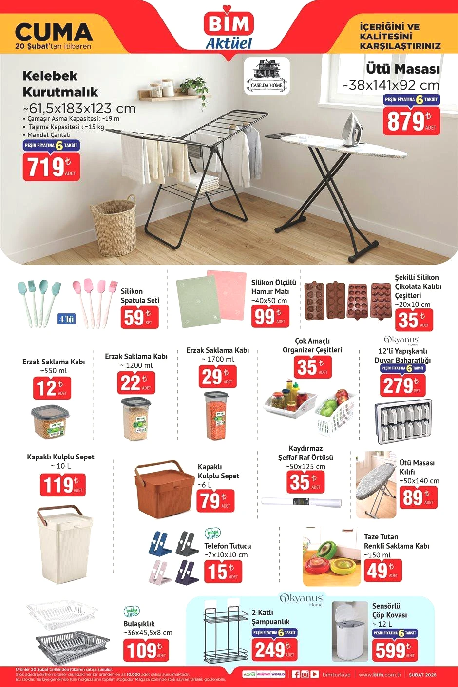 BİM 20 ŞUBAT CUMA AKTÜEL ÜRÜNLER KATALOĞU