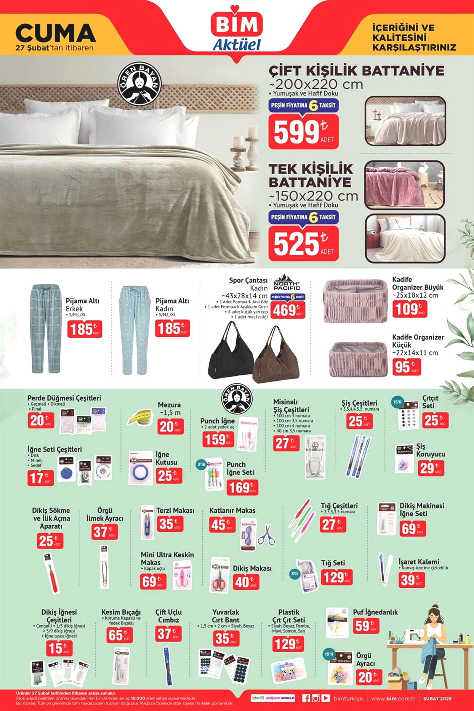 Dikiş Makinesi İğne Seti 69 TL
Katlanır Makas 45 TL
Dikiş Makası 40 TL
İşaret Kalemi 39 TL
Yuvarlak Cırt Bant 35 TL
Plastik Çıt Çıt Seti 129 TL
Puf İğnedanlık 59 TL
Örgü Ayracı 15'li 20 TL