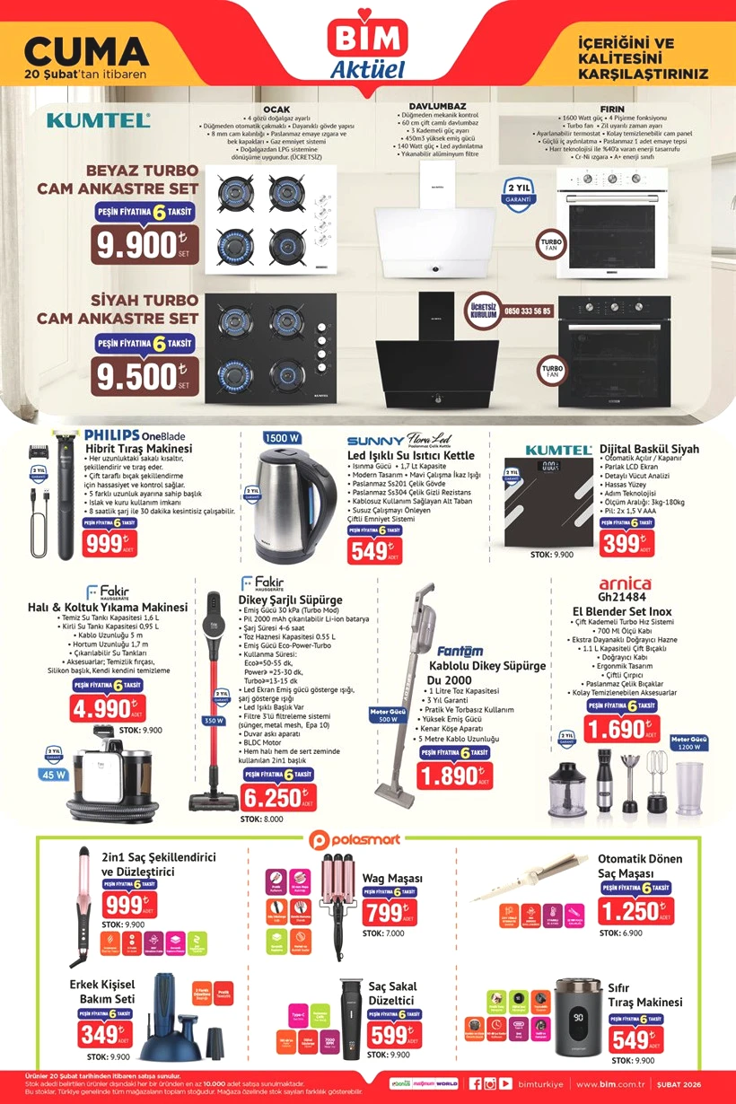 20 Şubat BİM Kataloğu 2026 Ankastre Set, Taşınabilir Fotoğraf Yazıcısı, Karaoke Mikrofon Satışta - Resim : 2