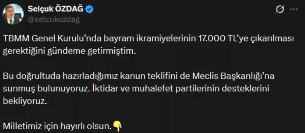 Emekli Bayram İkramiyesinde 17 Bin TL Talebi! Kanun Teklifi Meclis'e Sunuldu: 