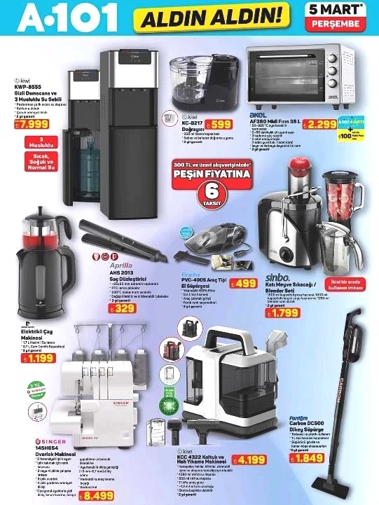 Overlok Makinesinden Akıllı Kedi Tuvaletine: 5 Mart 2026 A101 Aldın Aldın Kataloğu Yayında! resim: 1