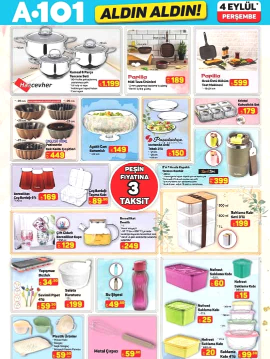 A101 4 EYLÜL AKTÜEL KATALOĞU - YENİ ÜRÜNLER RAFLARDA || A101 afişi bu Perşembe ürünler neler A101 broşürü ile ilk yardım kiti, elektrikli araç, nevresim seti satışta