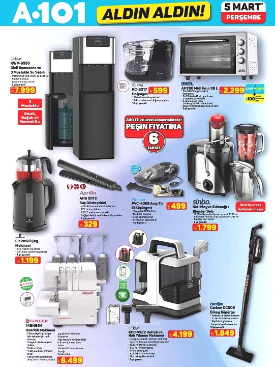 A101 ALDIN ALDIN AFİŞİ 5 MART 2026 (YENİ ÜRÜNLER TAM LİSTE) || A101 aktüel ürünler kataloğu bu hafta indirimli neler sunuyor A101 yeni broşürü ile overlok makinesi, aynalı makyaj masası, evcil hayvan su çeşmesi, midi fırın geliyor A101 ALDIN ALDIN AFİŞİ 5 MART 2026 (YENİ ÜRÜNLER TAM LİSTE) || A101 aktüel ürünler kataloğu bu hafta indirimli neler sunuyor A101 yeni broşürü ile overlok makinesi, aynalı makyaj masası, evcil hayvan su çeşmesi, midi fırın geliyor