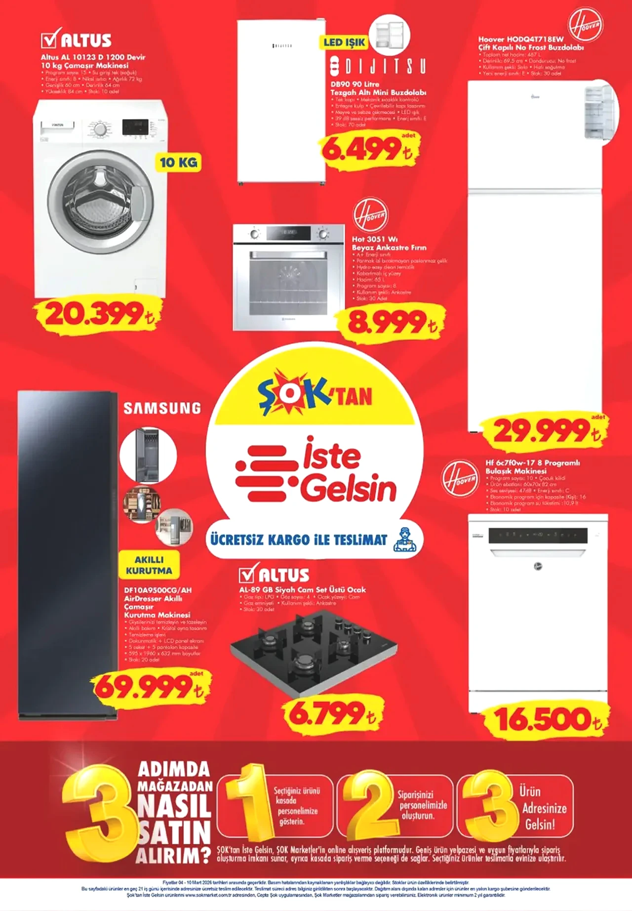 Şok aktüel ürünler 4-10 Mart kataloğu çıktı! Akıllı çamaşır kurutma makinesi geliyor