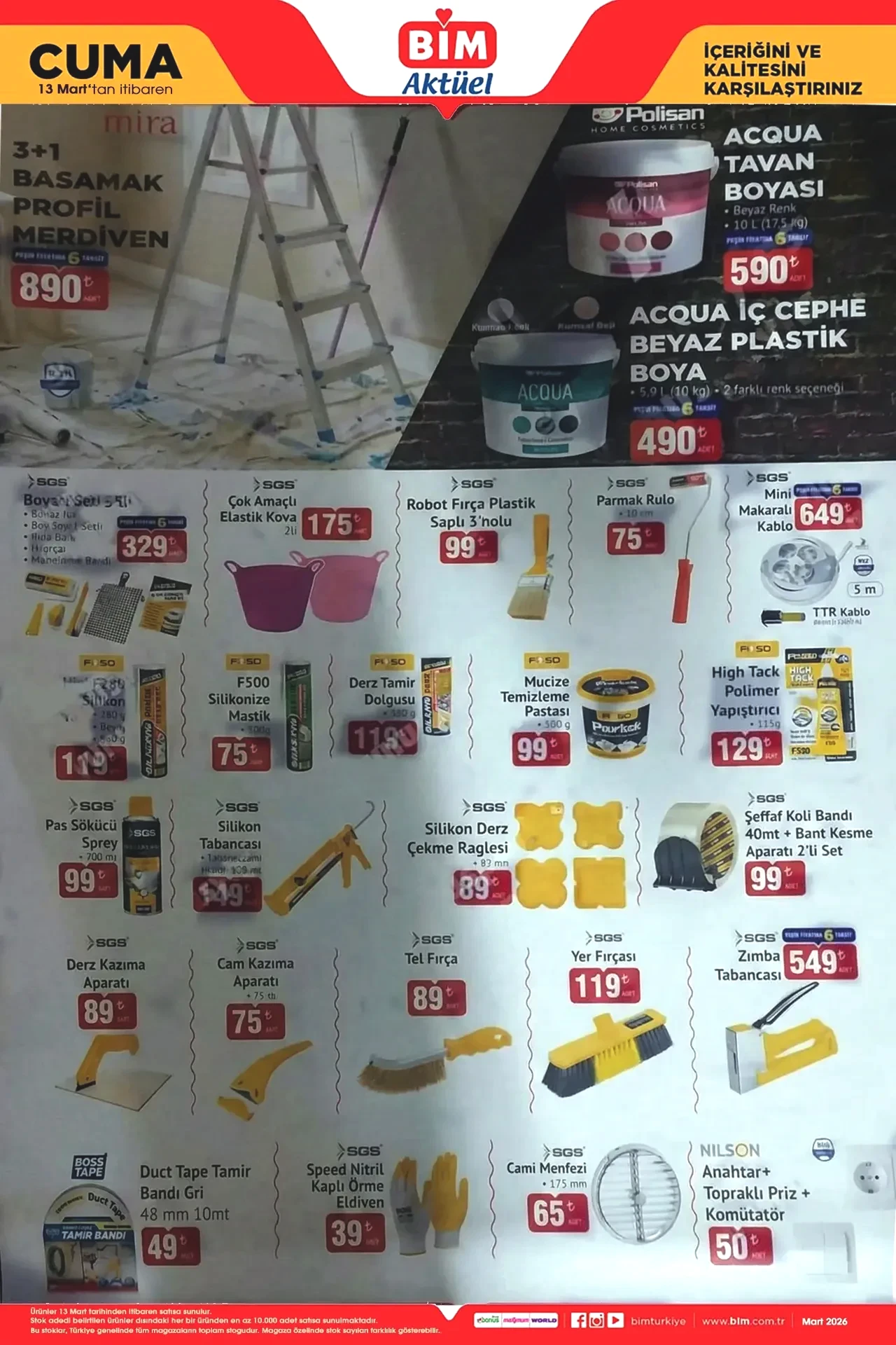 BİM 6-13 Mart aktüel ürünler kataloğu 2026 satışta! Cuma günü teknoloji ürünleri, ofis koltuğu, mutfak dolabı ve televizyon geliyor 