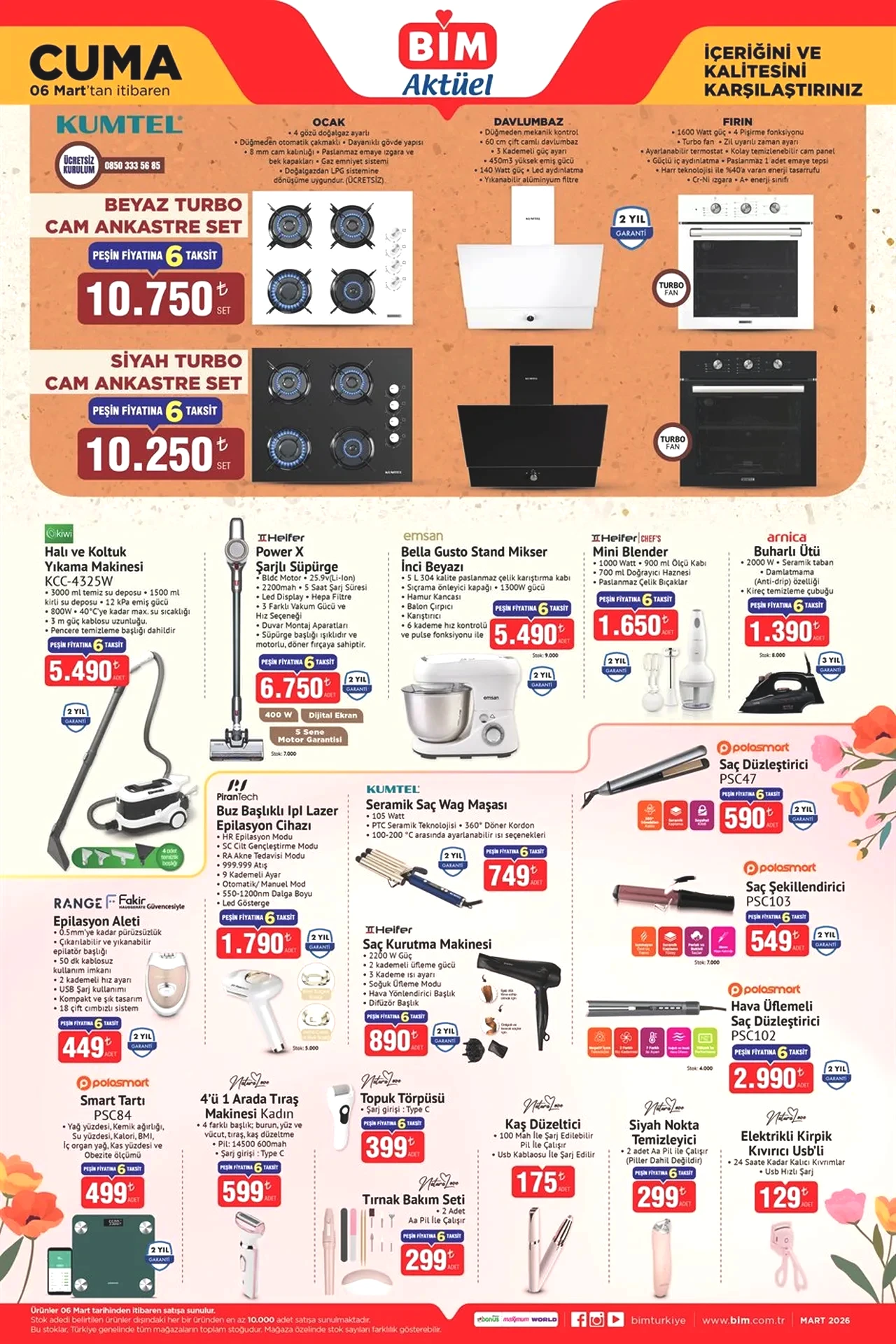 BİM 6-13 Mart aktüel ürünler kataloğu 2026 satışta! Cuma günü teknoloji ürünleri, ofis koltuğu, mutfak dolabı ve televizyon geliyor 