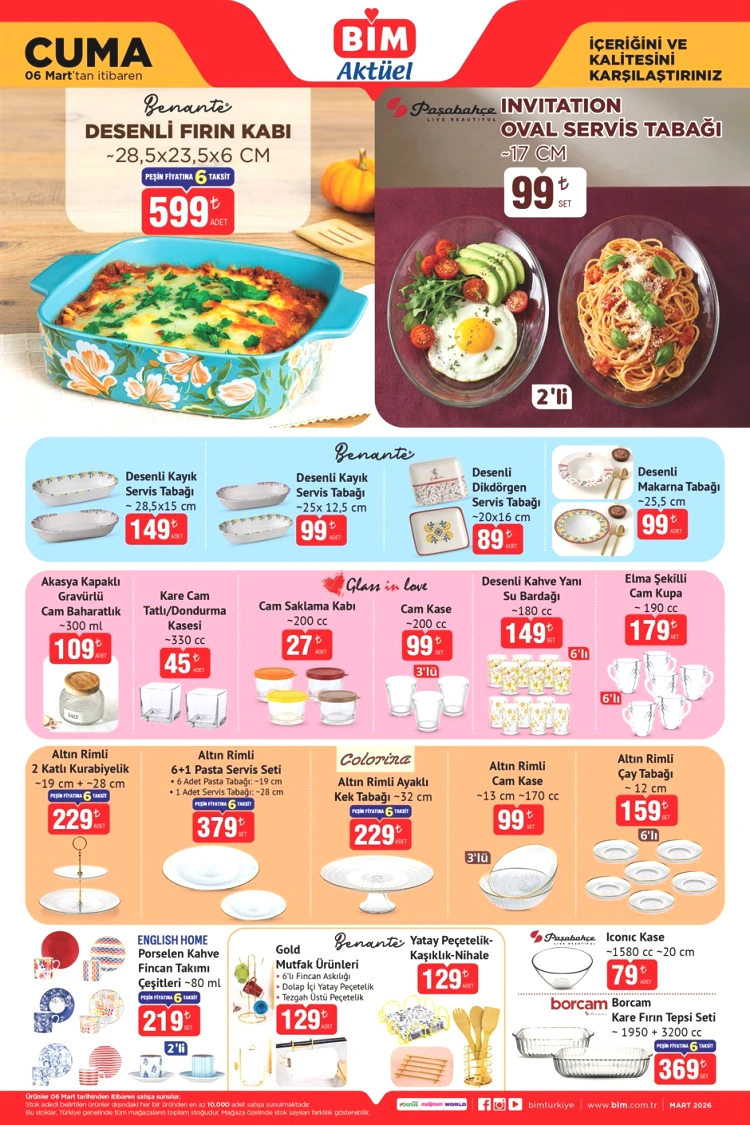 6 MART CUMA BİM AKTÜEL ÜRÜNLER KATALOĞU