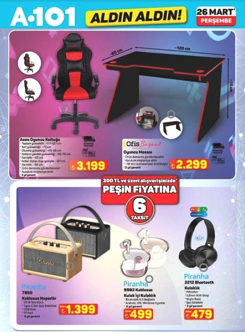 A101 AKTÜEL KATALOG 26 MART PERŞEMBE: A101 Aktüel ürünler neler Yeni haftanın indirimli ürünleri belli oldu A101 Aldın Aldın oyuncu koltuğu, çapa motoru, blender seti, televizyon...