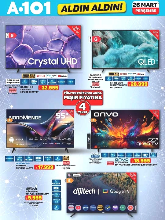 A101DE BU HAFTA İNDİRİMLERİ 26 MART 2026