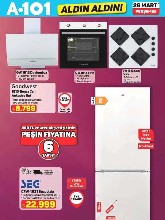SATIŞA ÇIKTI A101 ALDIN ALDIN AKTÜEL İNDİRİM KATALOĞU 26 MART 2026 || A101 afişi bu hafta ürünleri neler A101 broşürü ile oyuncu koltuğu, buzdolabı, çapa motoru, mantar LED masa lambası raflarda...