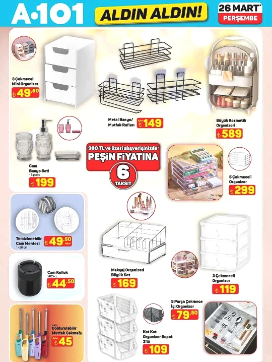 SATIŞA ÇIKTI A101 ALDIN ALDIN AKTÜEL İNDİRİM KATALOĞU 26 MART 2026 || A101 afişi bu hafta ürünleri neler A101 broşürü ile oyuncu koltuğu, buzdolabı, çapa motoru, mantar LED masa lambası raflarda...