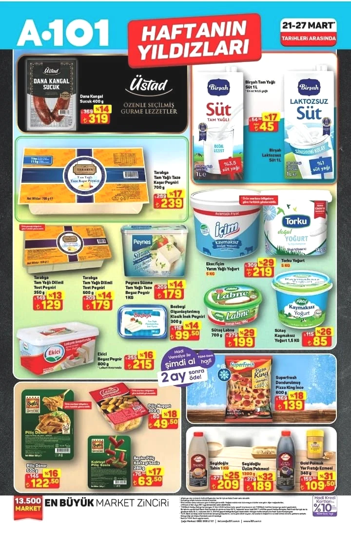 Sofraların yıldızı, cebinizin dostu: A101 21-27 Mart 2026 aktüel ürünler kataloğu yayımlandı - Sayfa 1