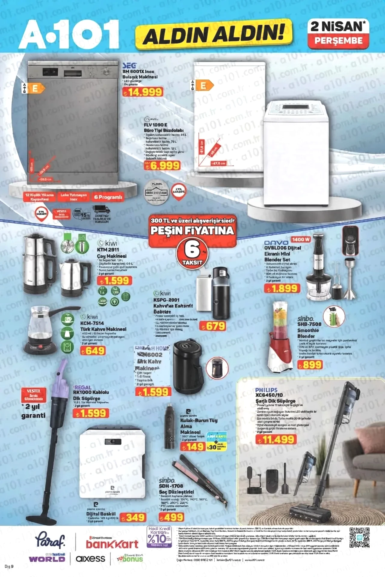 A101 Aktüel Kataloğu (26 Mart-2 Nisan) raflarda! Boy aynası, buzdolabı, kulaklık, süpürge, masa takımı 
