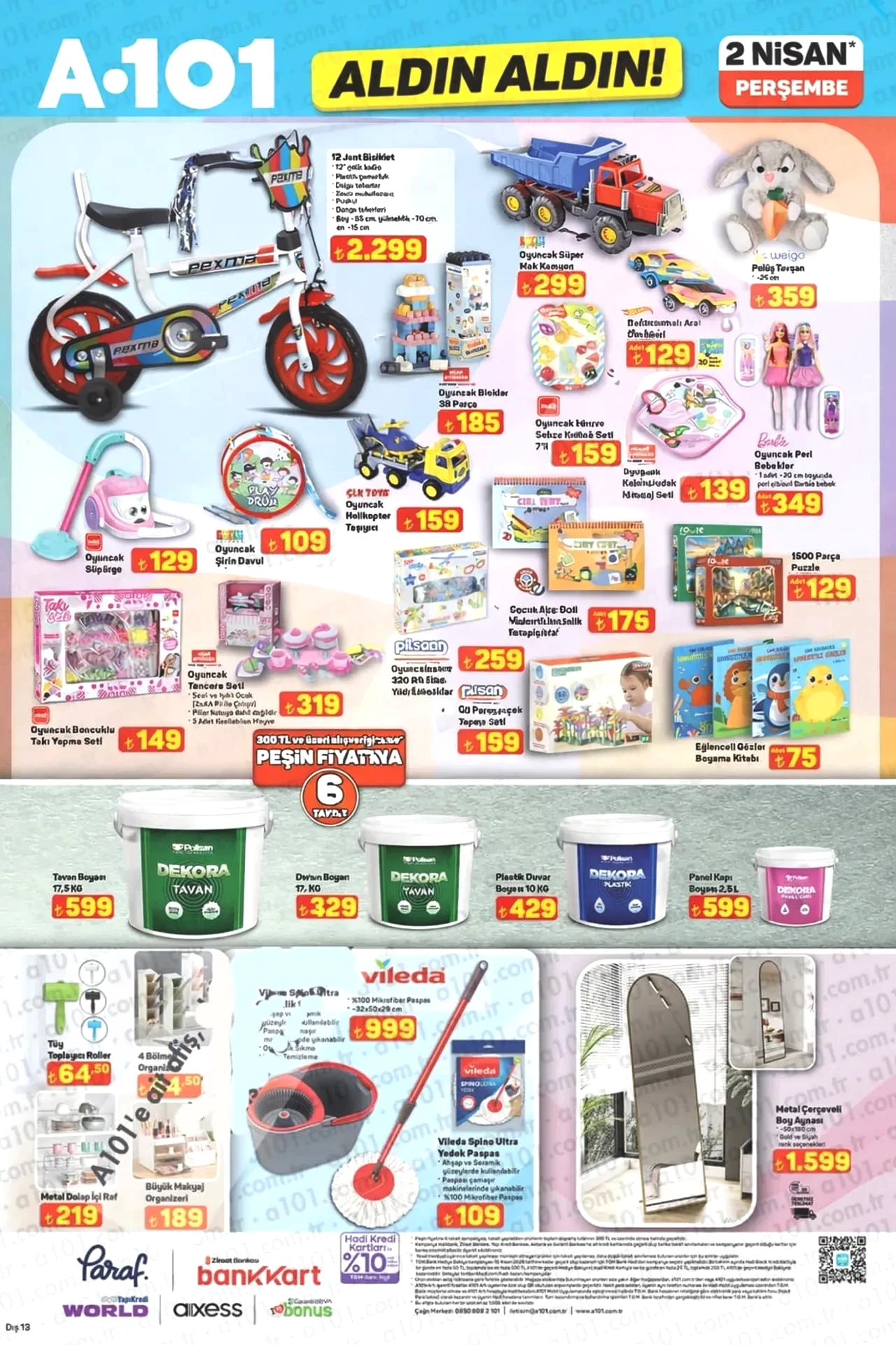 A101 Aktüel Kataloğu (26 Mart-2 Nisan) raflarda! Boy aynası, buzdolabı, kulaklık, süpürge, masa takımı 