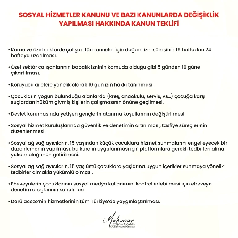 Doğum İzni 24 Haftaya Çıkıyor! 15 Yaş Altına Sosyal Medya Düzenlemesi Geldi resim: 0