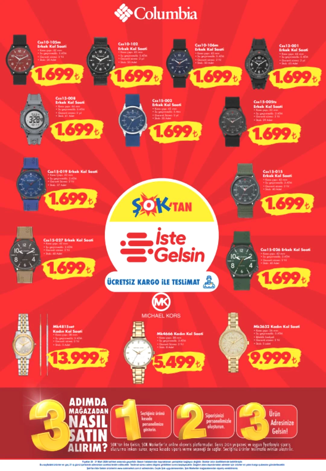 ŞOK a Columbia saat modelleri geliyor! 28 Mart 2026 ŞOK aktüel katalog yayınlandı! 4