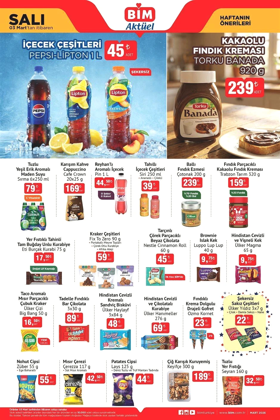 BİM 3 MART SALI AKTÜEL ÜRÜNLER