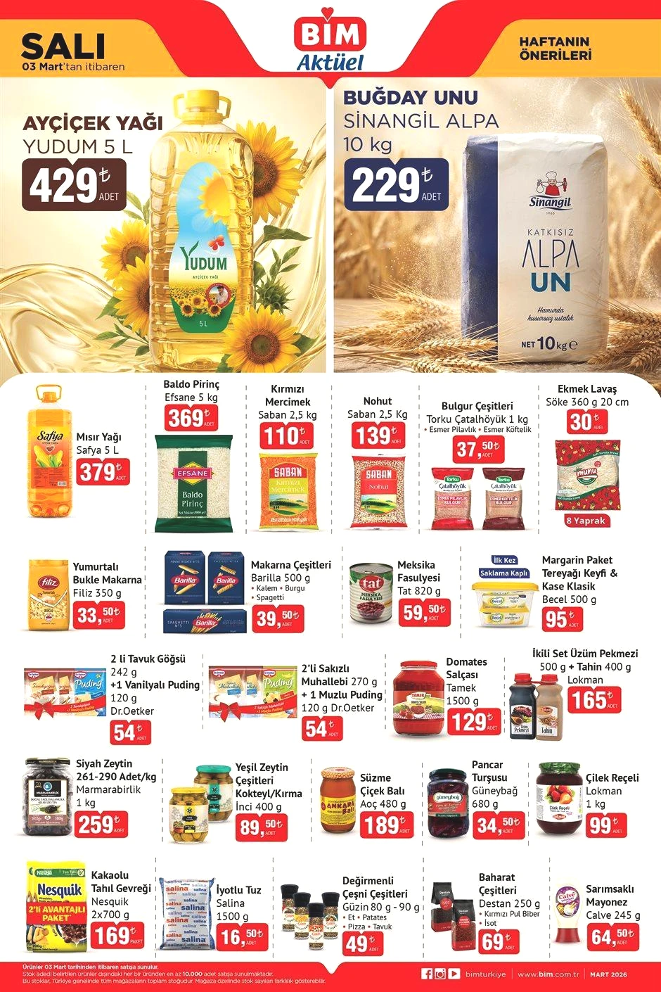 BİM 3 MART SALI AKTÜEL ÜRÜNLER