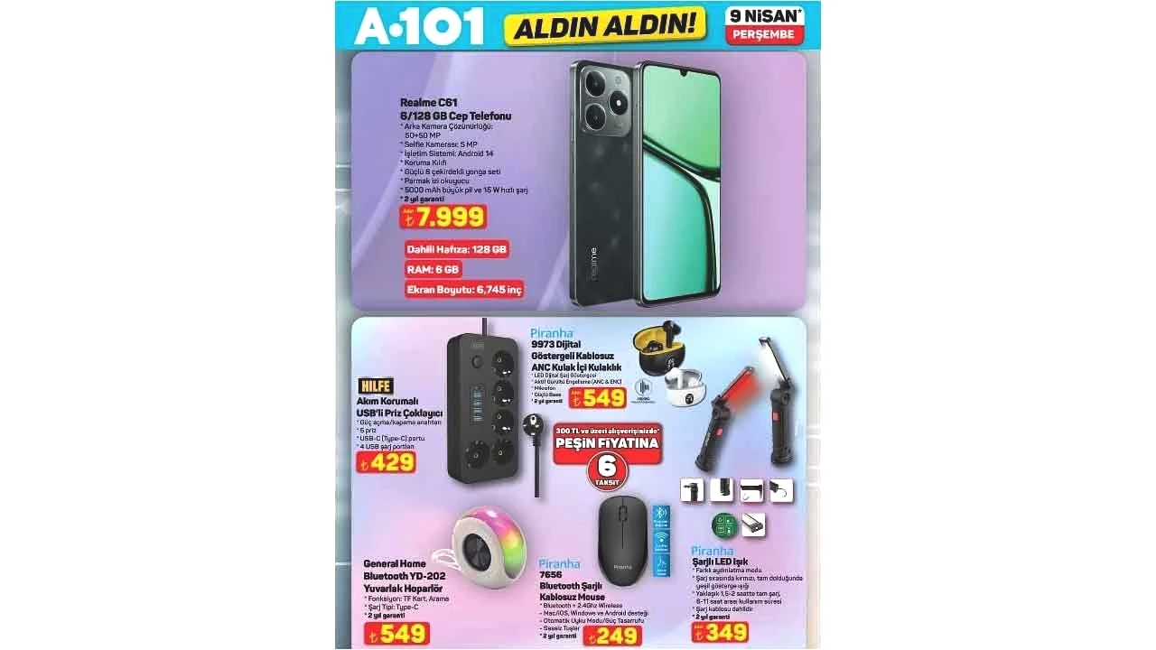 Foto - A101'in 9 Nisan 2026 Aldın Aldın aktüel kataloğu paylaşıldı! İşte A101'in Perşembe aktüel indirim kataloğu