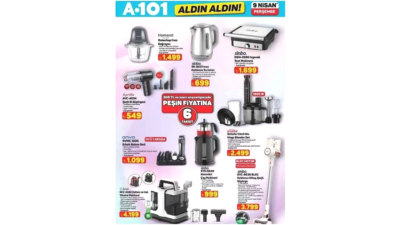 Foto - A101'in 9 Nisan 2026 Aldın Aldın aktüel kataloğu paylaşıldı! İşte A101'in Perşembe aktüel indirim kataloğu
