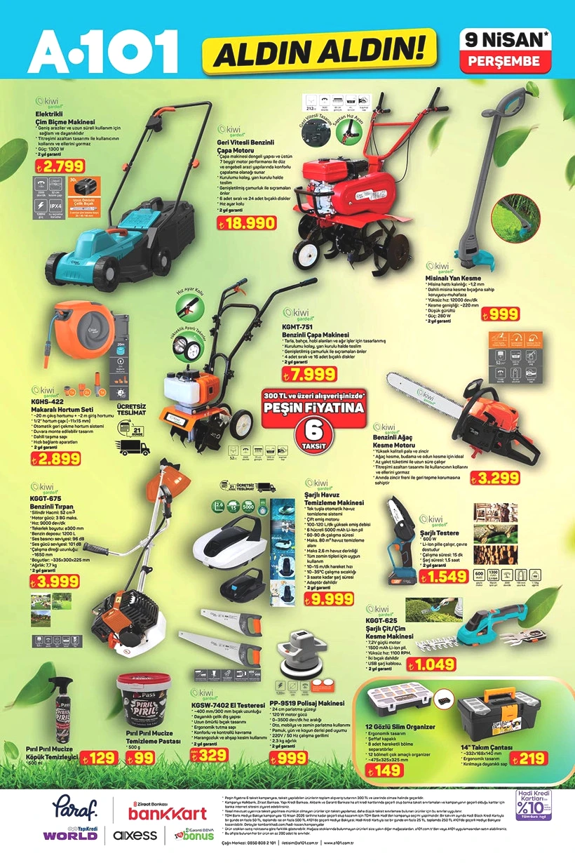 9 Nisan Perşembe A101 Aktüel Ürünler Kataloğu Çim Biçme Makinesi, Plastik Koltuk Geliyor - Resim : 4