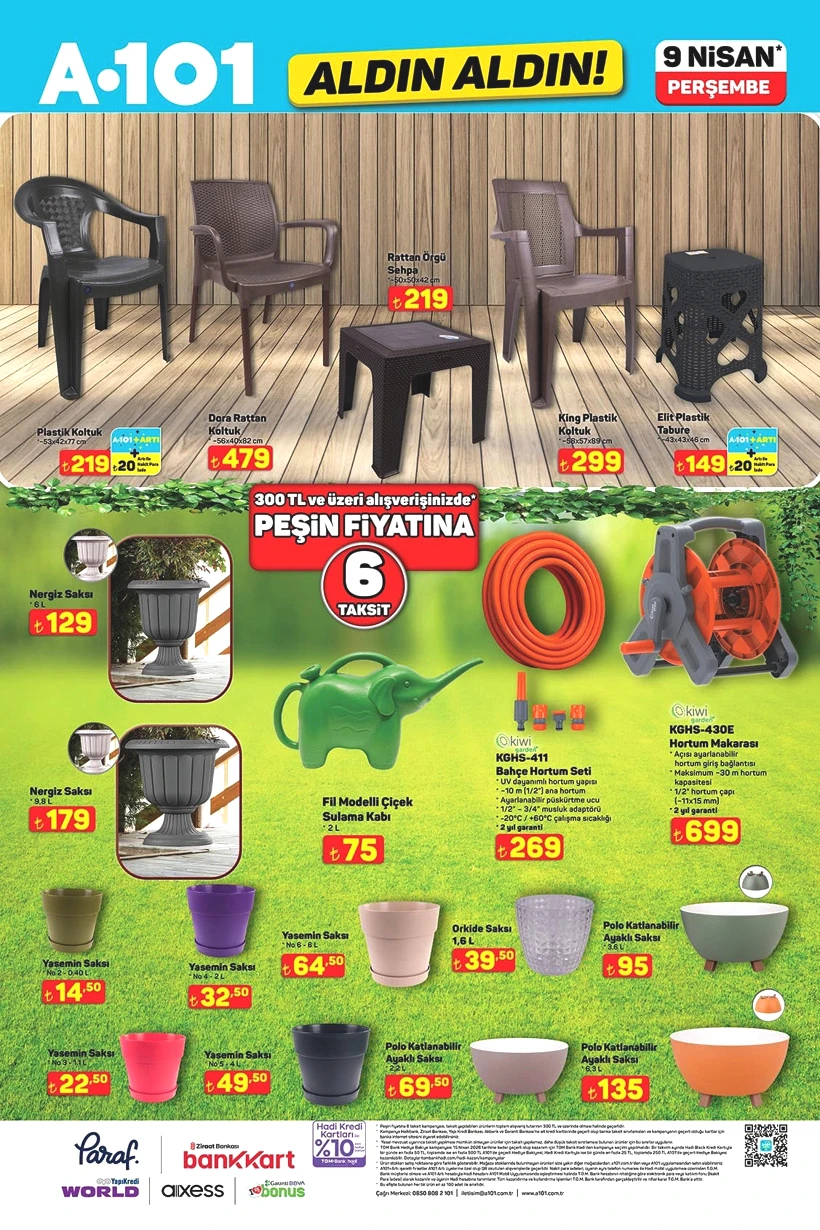 9 Nisan Perşembe A101 Aktüel Ürünler Kataloğu Çim Biçme Makinesi, Plastik Koltuk Geliyor - Resim : 1