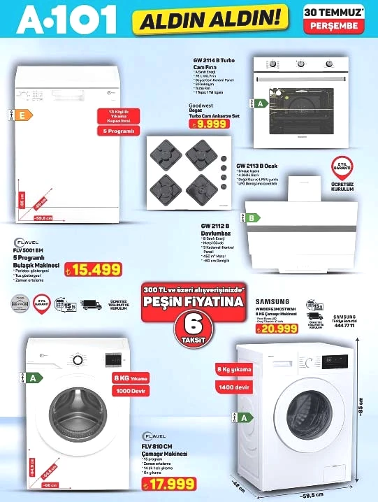 SATIŞTA A101 AKTÜEL KATALOG 30 TEMMUZ 2026 || A101 Aldın Aldın Perşembe afişi yeni neler var A101de bu hafta ankastre set, buharlı kırışıklık giderici, katlanabilir elektrikli scooter, elektrikli moped satışa çıkıyor