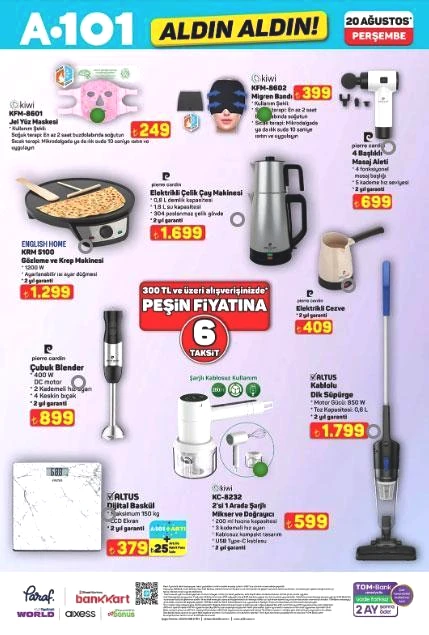 GÜNCEL A101 AKTÜEL KATALOG YENİ ÜRÜNLER: 20 Ağustosta satışta A101de bu hafta hangi ürünler indirime girecek A101 yeni katalog