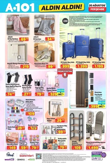 GÜNCEL A101 AKTÜEL KATALOG YENİ ÜRÜNLER: 20 Ağustosta satışta A101de bu hafta hangi ürünler indirime girecek A101 yeni katalog