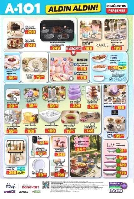 GÜNCEL A101 AKTÜEL KATALOG YENİ ÜRÜNLER: 20 Ağustosta satışta A101de bu hafta hangi ürünler indirime girecek A101 yeni katalog