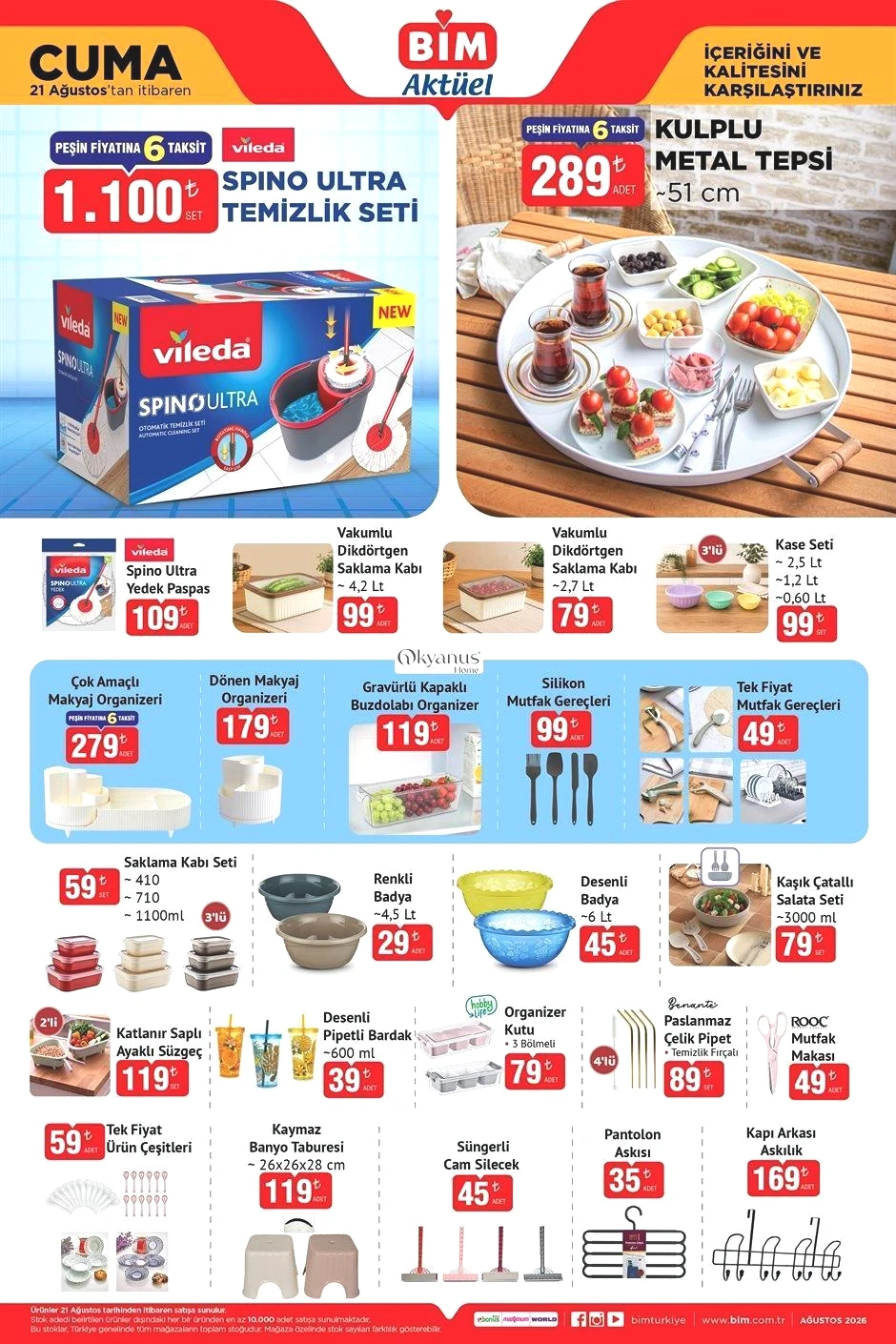 BİM 21 AĞUSTOS CUMA AKTÜEL ÜRÜNLER KATALOĞU