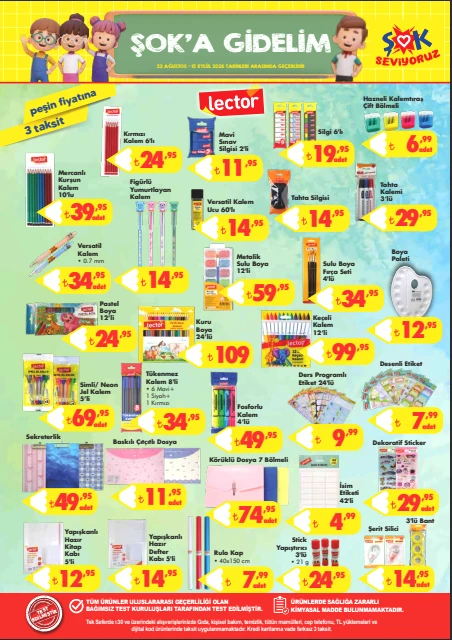 22 AĞUSTOS-15 EYLÜL ŞOK KIRTASİYE KATALOĞU