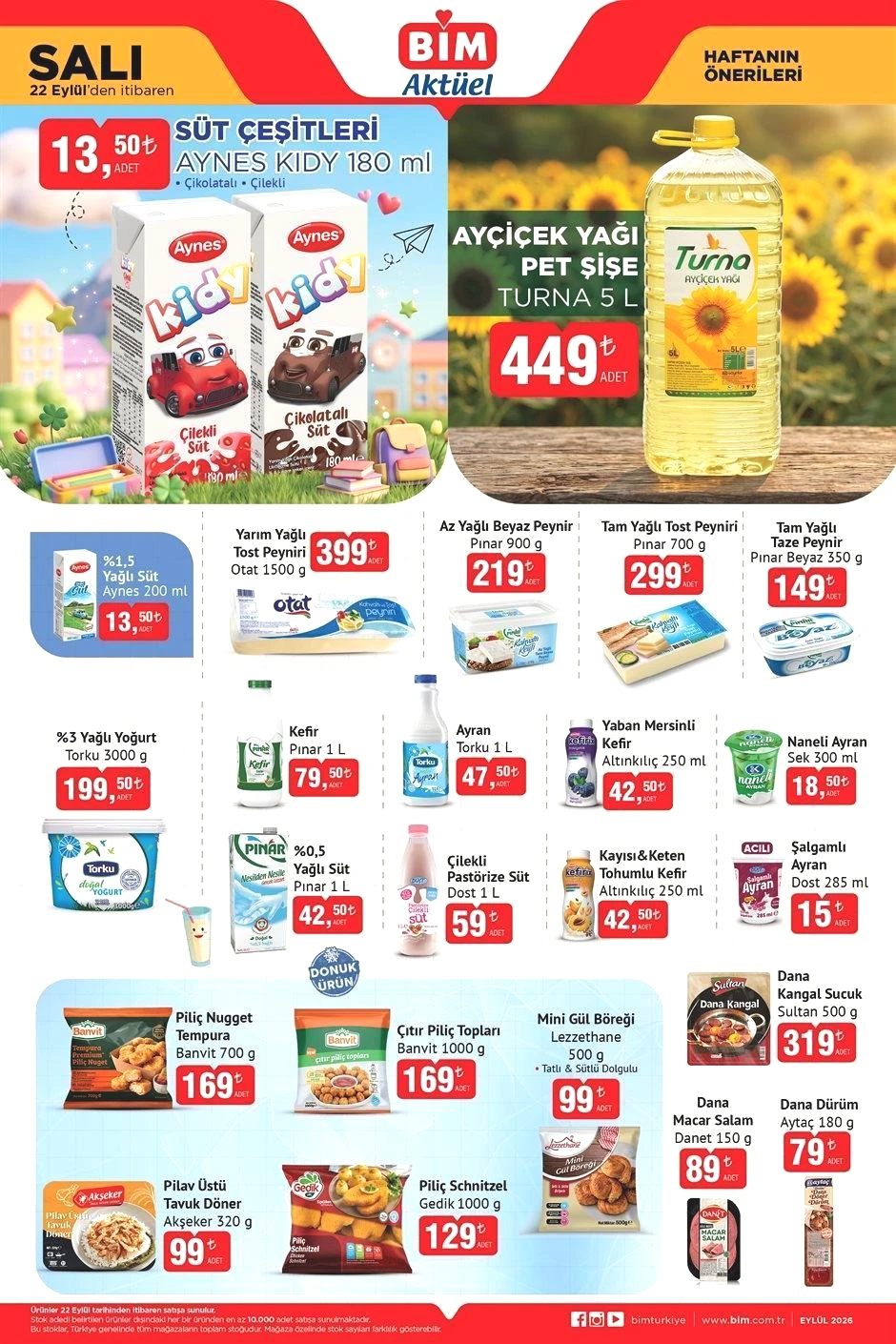 BİM 22 EYLÜL SALI AKTÜEL ÜRÜNLER KATALOĞU