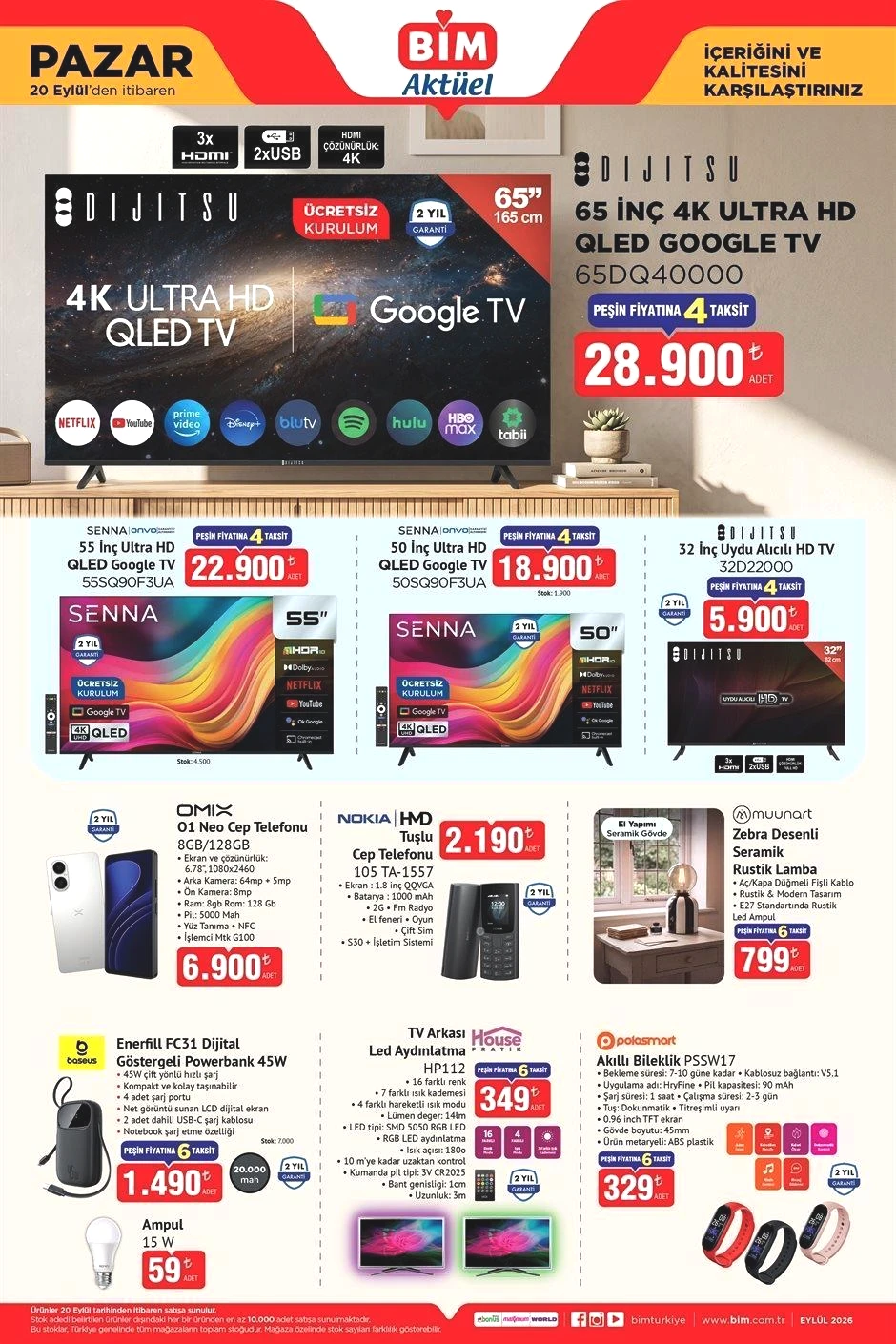 20 EYLÜL PAZAR BİM AKTÜEL ÜRÜNLER KATALOĞU