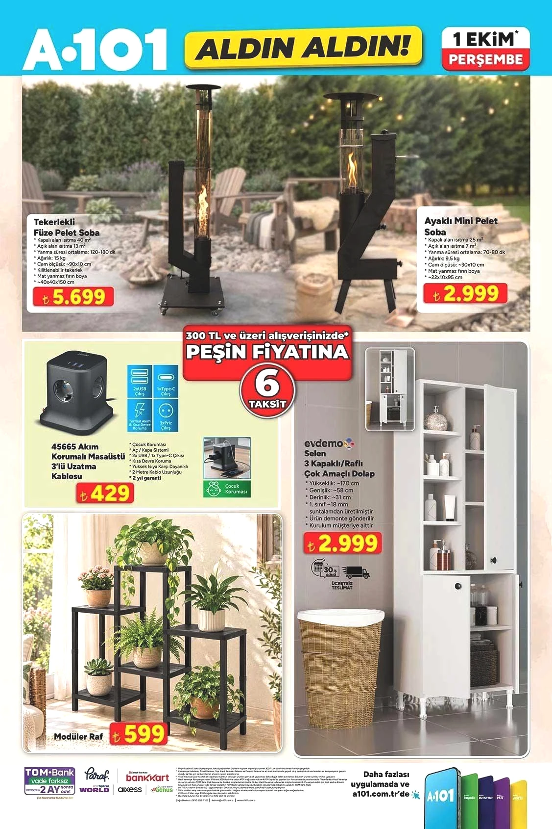 1 EKİM A101 ALDIN ALDIN AKTÜEL ÜRÜNLER KATALOĞU